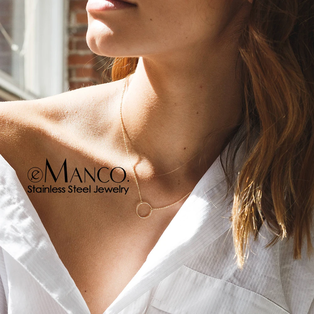 

e-Manco Trendy Stainless Steel Necklace women Layered Choker Necklace for women Charm Necklace Jewellery