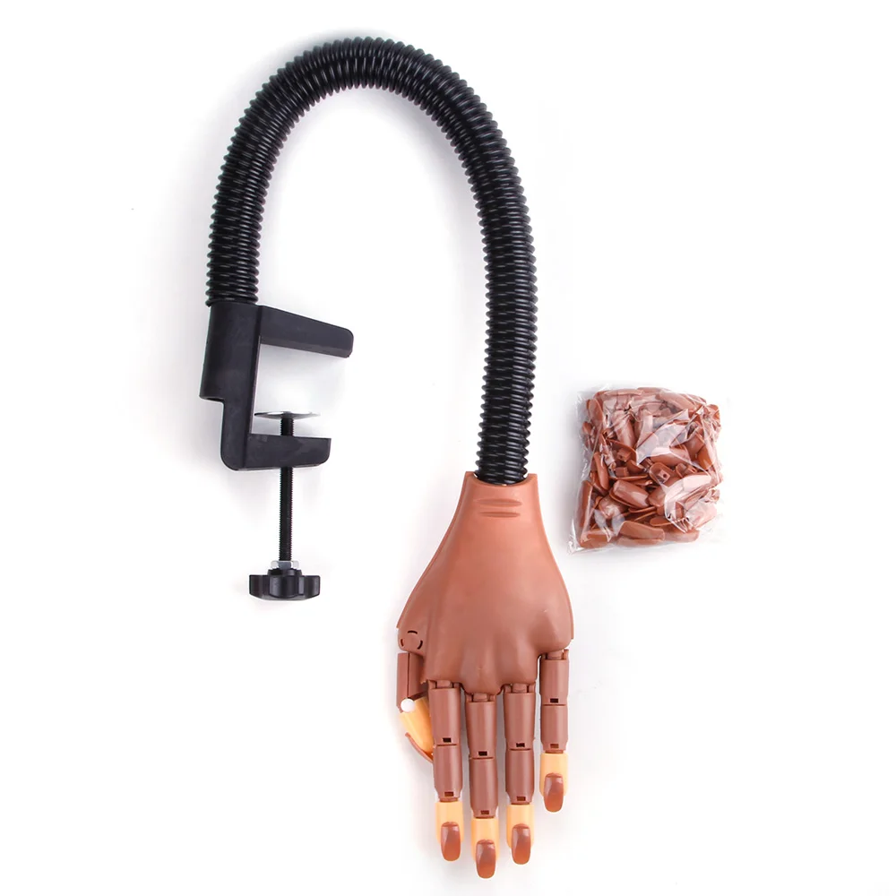 

1DIY Practice Hand with 100pcs Nail Tips Adjustable Nail Art Model Hand Nail Art Equipment Nail Art Tools For Training