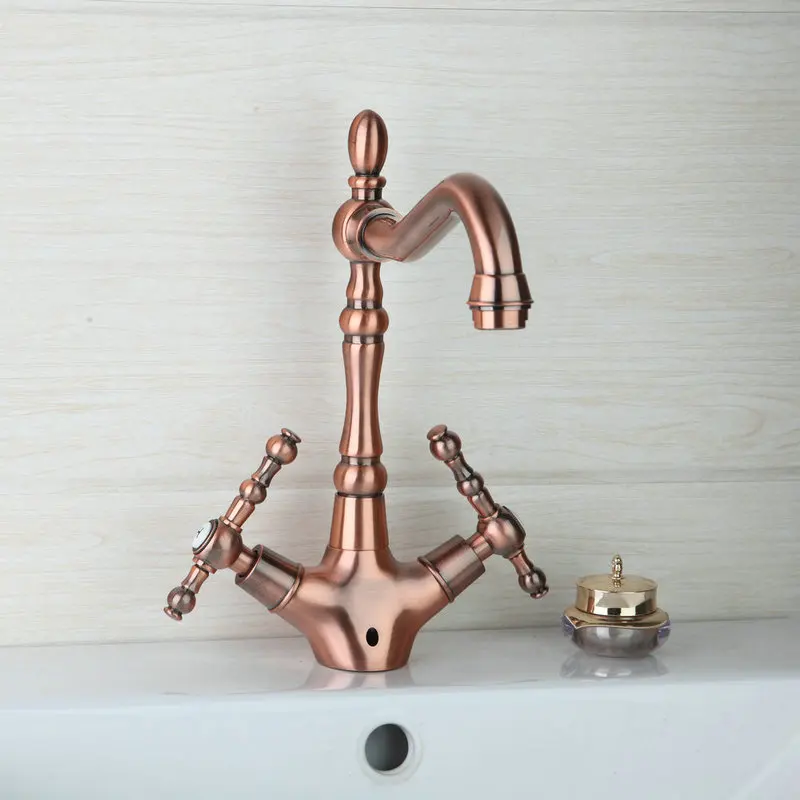 pia de cozinha com torneira vintage de cobre escovado com rotação de pia com misturador