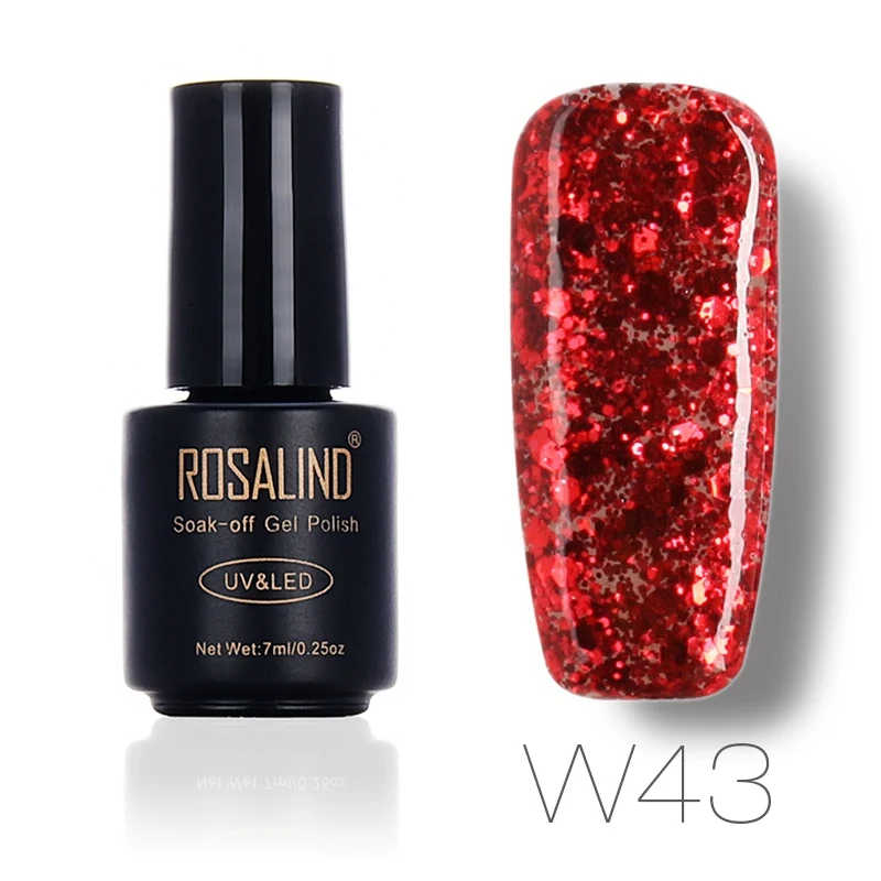ROSALIND Pro, 21 цвет, брендовый долговечный Гель-лак для ногтей с замачиванием, алмазная серия, блестящий УФ-светодиодный гель для ногтей, 7 мл - Цвет: W43
