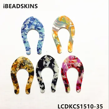 

New arrival! 51x31mm 50pcs/lot acetic acid geometric-shape charm beads for earring/Jewelry DIY(Design as shown)