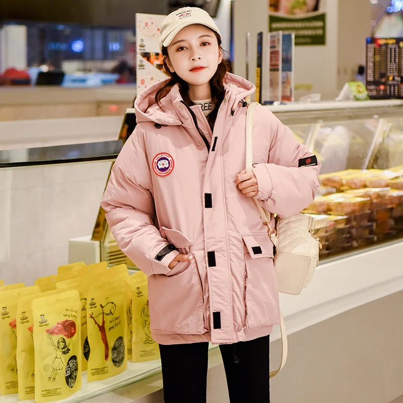 Beige Manteau Casual Épais De Femmes black Dq132 Chaud Grande Coton Capuchon Veste À D'hiver Nouveau 2018 Poche pink YwxpqvZX