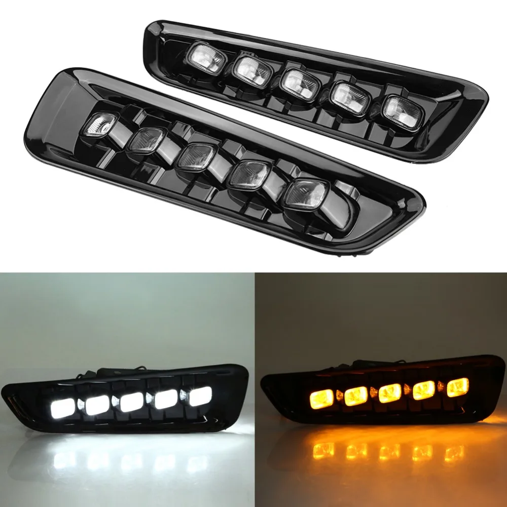 1 Pair Car LED Daytime Running Light Turn Signal Dual Model DRL for