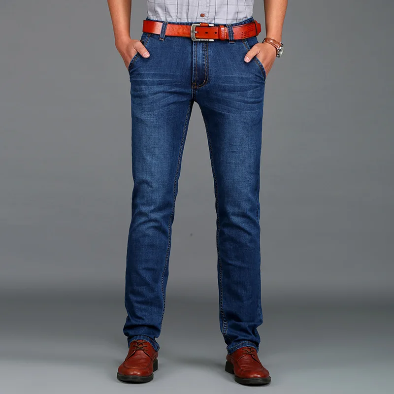 

Business Jeans Men Brand AFS JEEP Blue Jeans Masculino Stretch Straight Denim Overalls Men Casual Jeans Male long Pants