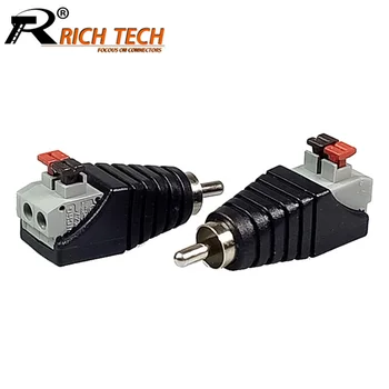 

10pcs/lot RCA AV Balun Connector RCA Plug AV Screw Terminal Pressed Type CAT5 to CCTV Camera Video RCA Plug AV Terminal Block