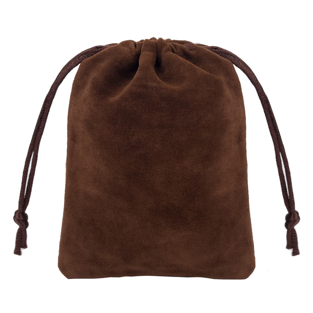 50Pcs/lot Velvet Gift Bag 9X12cm Jewelry Packaging Coffee Velvet