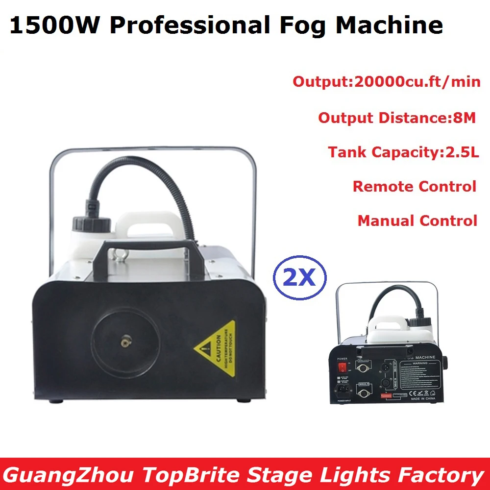 

Hot Sales 2Pack 1500W Professional Smoke Machine Stage Dj Shows Equipments With Remote Control For Concert Laser KTV Nightclubs