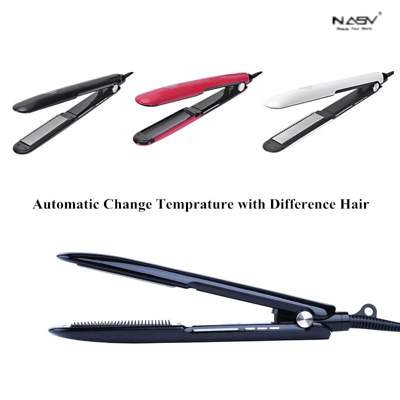 Titanium plates Flat Iron Straightening Irons Styling Tools LED Hair