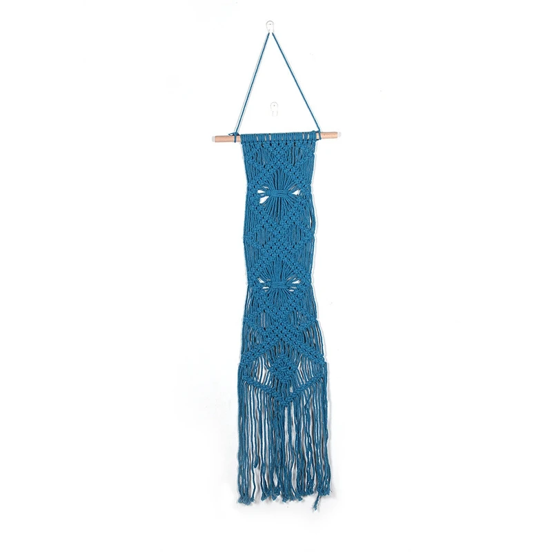 

Blue Handmade Crocheted Macrame Wall Hanging Large Wall Decor Boho Home Decor Tapestry Bohemian Neutral Farmhouse Decor