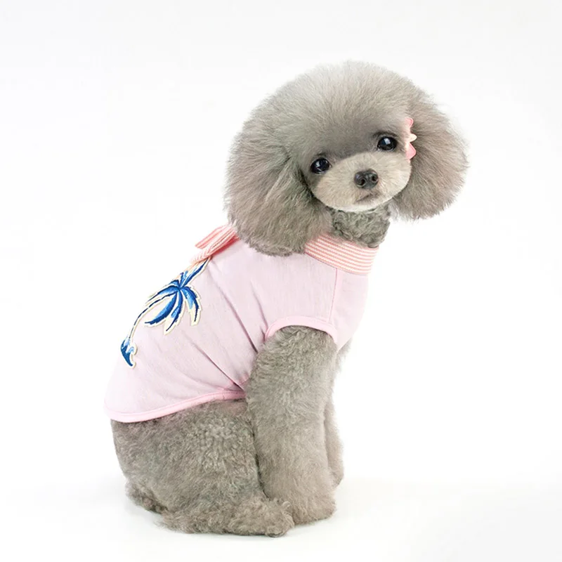

Summer Pet Small Dog Vest Shirt Clothes coconut tree Pattern Puppy Cat t Shirt Dress Clothing Pets Beach Shirts