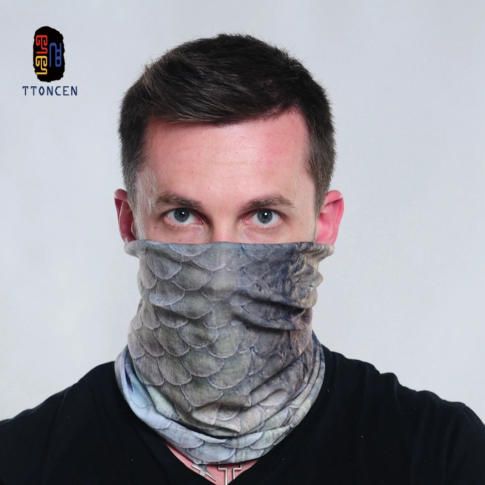 Ttoncen TTN Tube Seamless Bandanas Scarf Fish Fashion Wonmen Men Print Blanket Echarpe Plaid