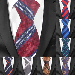Мода полосатые галстуки для Для мужчин Для женщин жаккардовая галстук в цветочек для деловые свадебные костюмы Тонкий галстук изящный Для