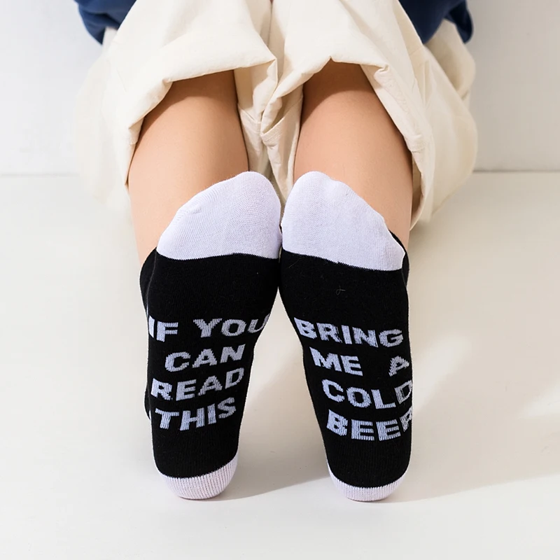 Рождественский подарок, носки для женщин, 1 пара, унисекс, для женщин и мужчин, Harajuku, в полоску, по щиколотку, креативный принт, буквы, удобные, хлопковые, Sokken