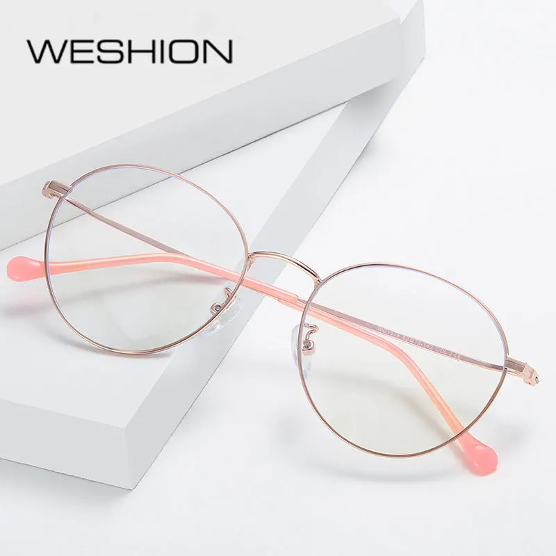 

Glasses Frame Women Men Anti Blue Light Round Optical Ladies Male Eyeglasses 2019 Computer Anti Reflective UV Corrective Lenses