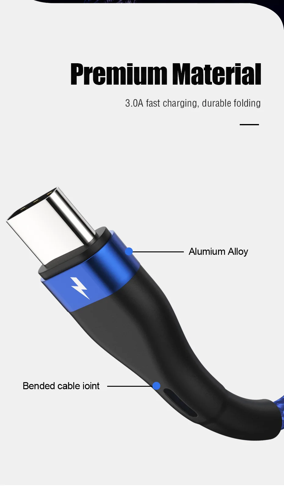 ZNP usb type-C кабель для Xiaomi Redmi Note 7 mi9 USB C кабель для samsung S10 провод для быстрого заряда USB-C шнур для зарядки мобильного телефона