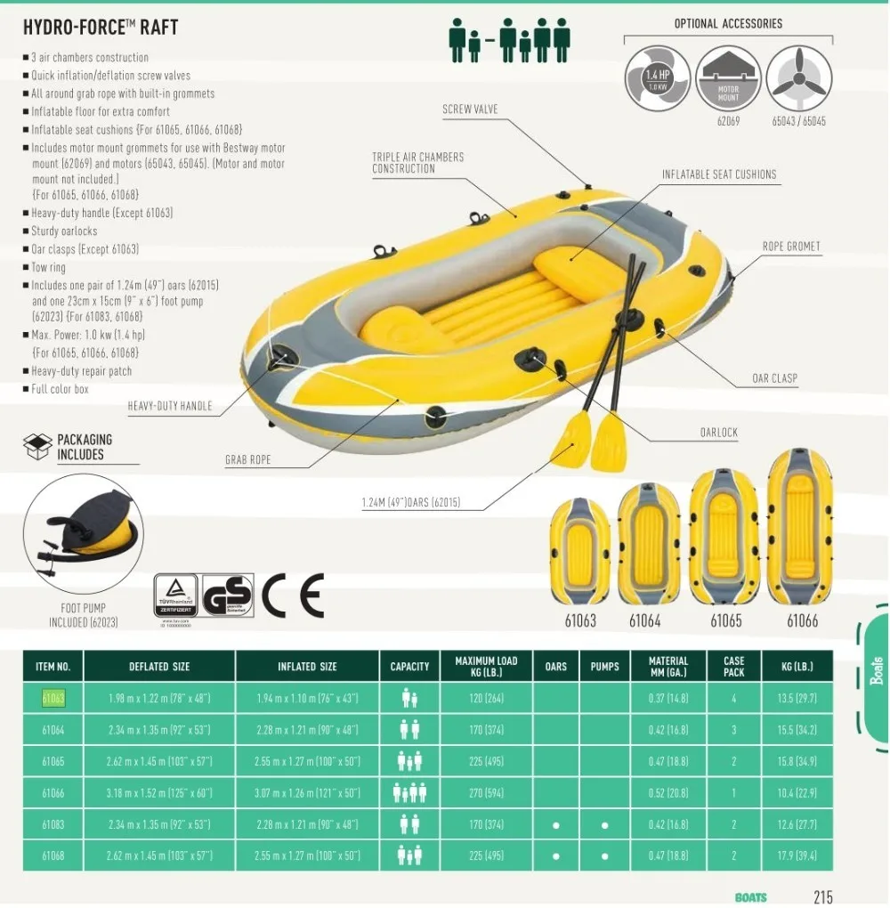 61063 Bestway 1,94 м х 1,1 м гидро-плот силы/Пластиковые каноэ 2 человек/штурмовая лодка/резиновая лодка для 2 человек/каяк