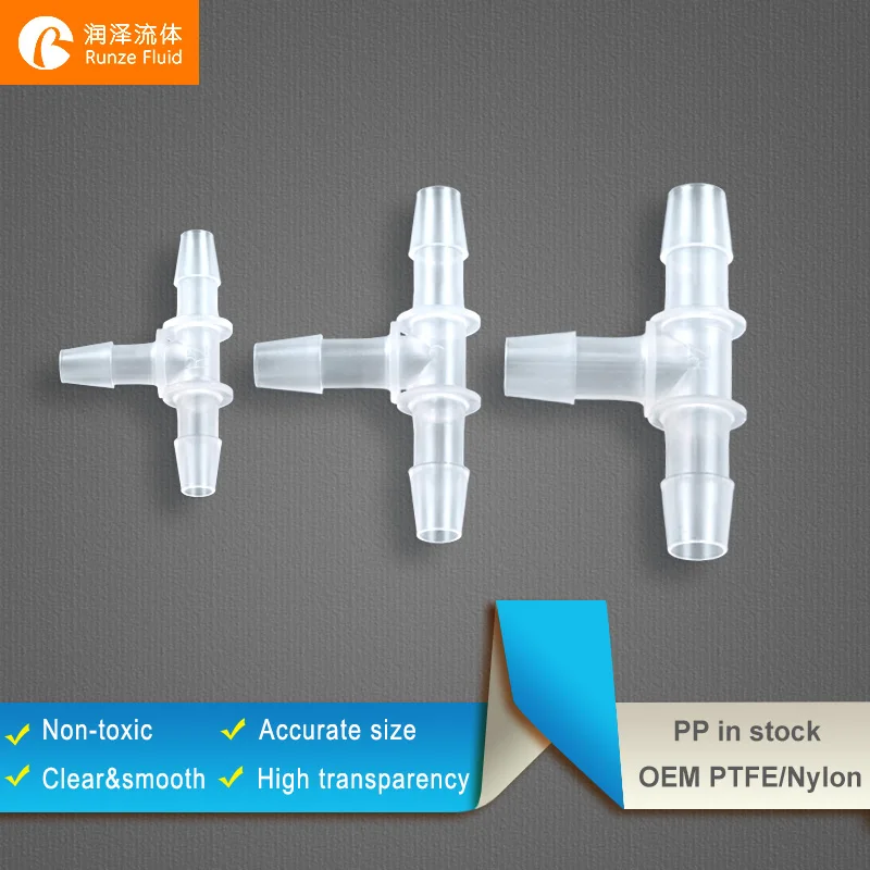 Barbed 3 way Plastic Tubing Connectors for Medical Devicesin Pipe