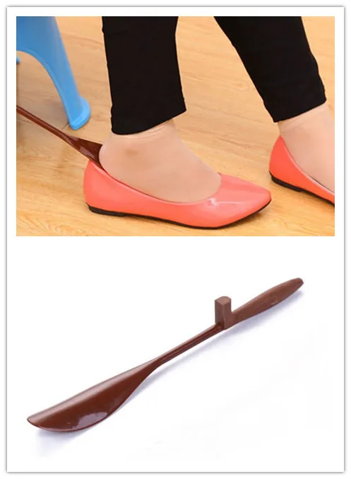 1PCS Plastic Handle Hanging Shoe Horn Brace Durable Handle Shoehorn Accessories Support Aid Stick Remover Tool