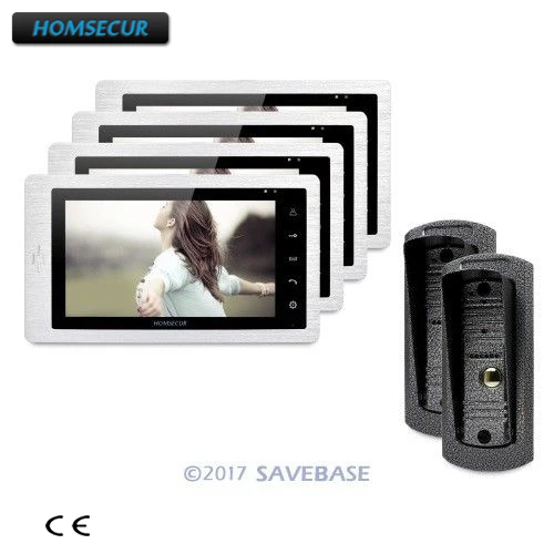 HOMSECUR 7 "Hands-free видео дверной телефон домофон + ЖК-цветной экран 2C4M