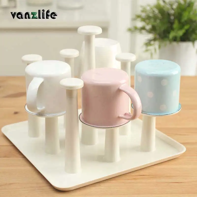 vanzlife quality plastic draining cup holder glass cup rack hanging