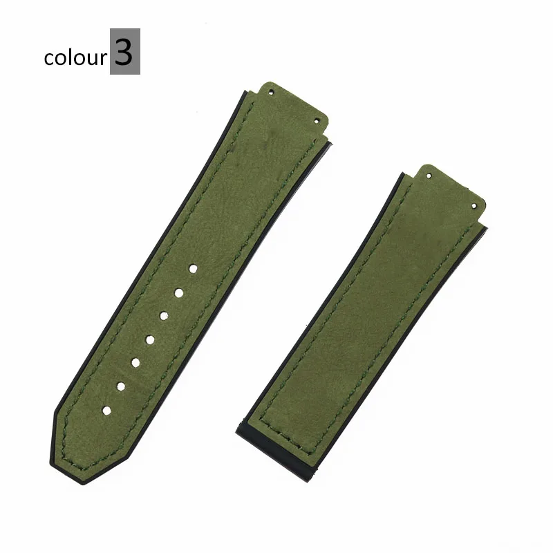 26mmx19mm leather and silicone matte straps fit the Hublot classic fusion series CHRONOGRAPH 45mm42mm watch band bracelet - Цвет ремешка: Светло-коричневый