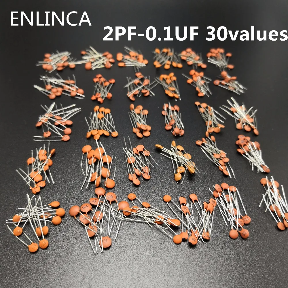 300 шт./лот с алюминиевой крышкой, 50В 2PF-0.1UF 30 valuesX10pcs керамический конденсатор поверхностного монтажа набор сортированных электронные компоненты упаковки 2pF 30pF 100pF 1nF 10nF