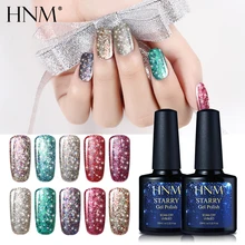 HNM 10 мл Блестящий УФ-лак для ногтей замачиваемый светодиодный Гель-лак полуперманентный штамповочный лак для ногтей Гибридный лак