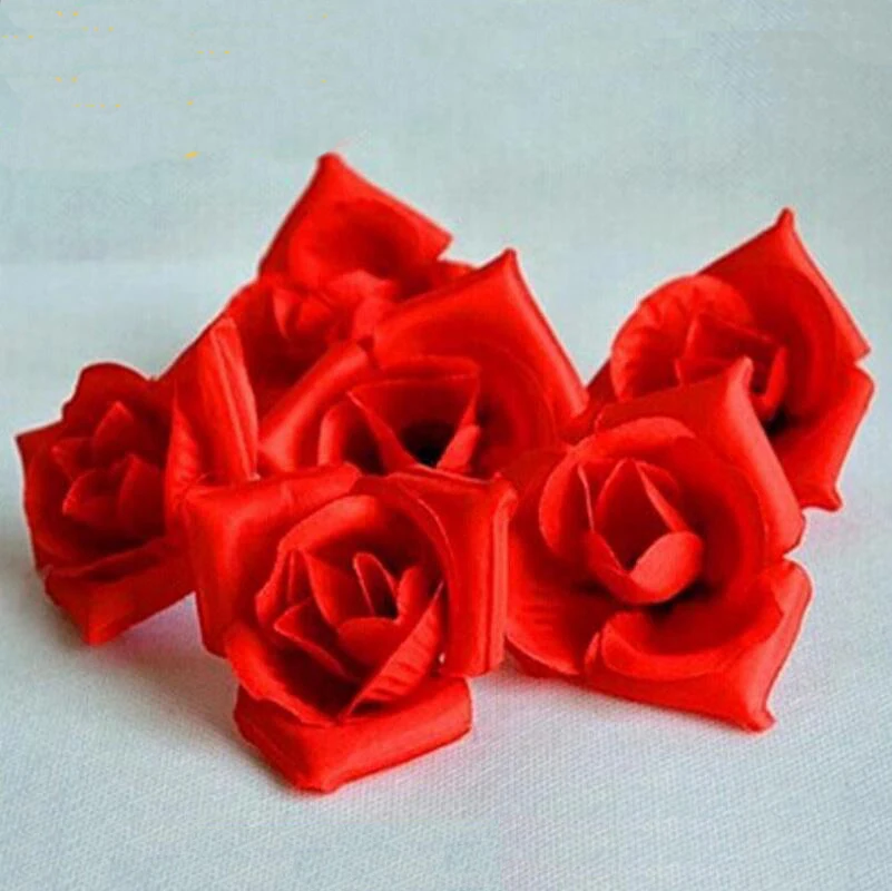 

100pcs/lot Artificial Rose Flower Head Fabric Craft Fake Flower Wedding Room Layout Wedding Party Decoration