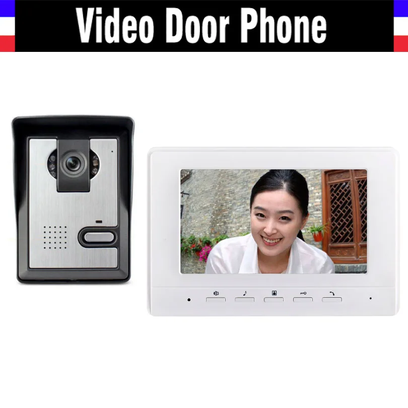 

7 inch color lcd video door phone intercom doorbell System video interphone Kit for Villa home 1 monitor 1 Door Camera