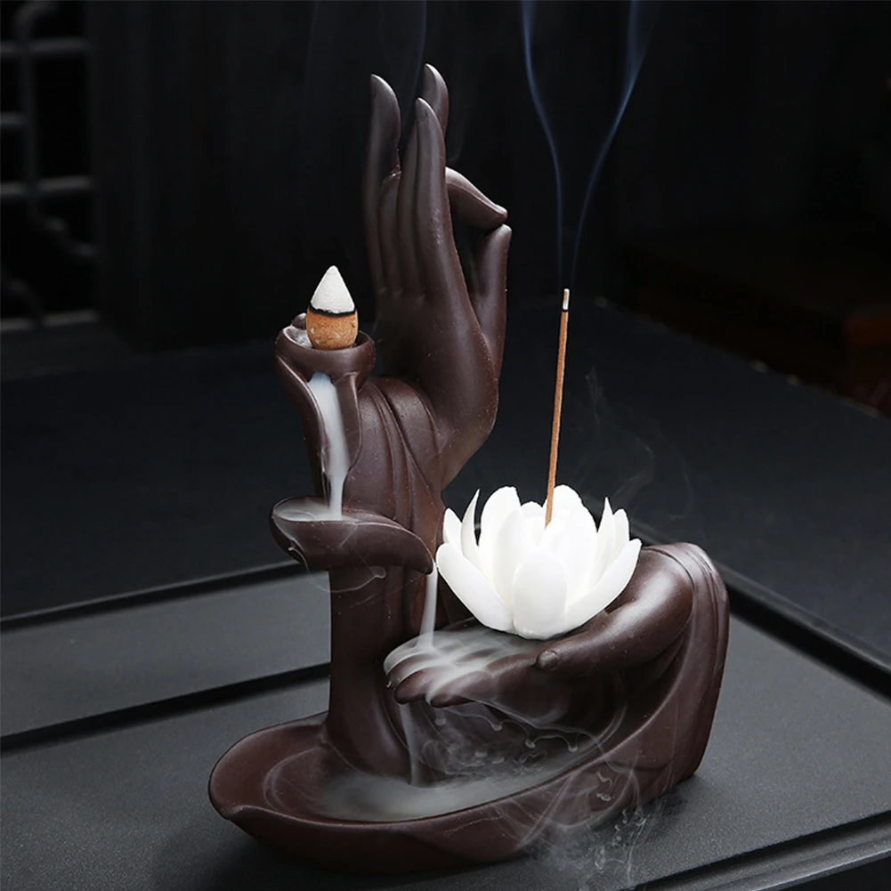 Чайный домик керамическая винтажная курильница офисная чистая воздушная медитация домашняя подсветка Йога ароматерапия украшение Будда рука