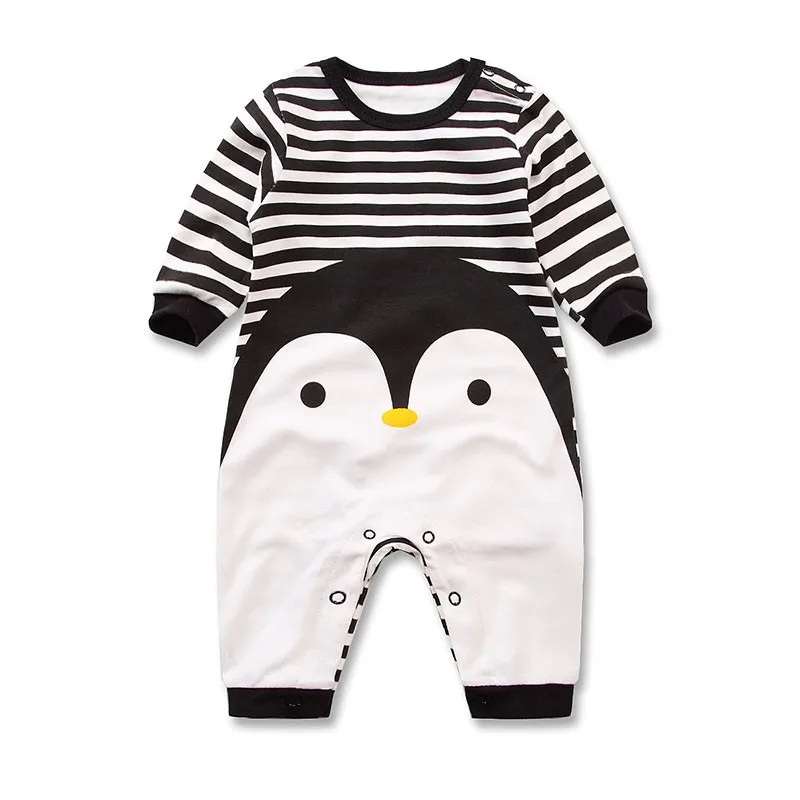 

2019 Penguin Style Baby Boy Clothes Autumn Spring Cotton Newborn Baby Girl Clothing Infant Jumpsuit For Baby Jumpsuit Toddler