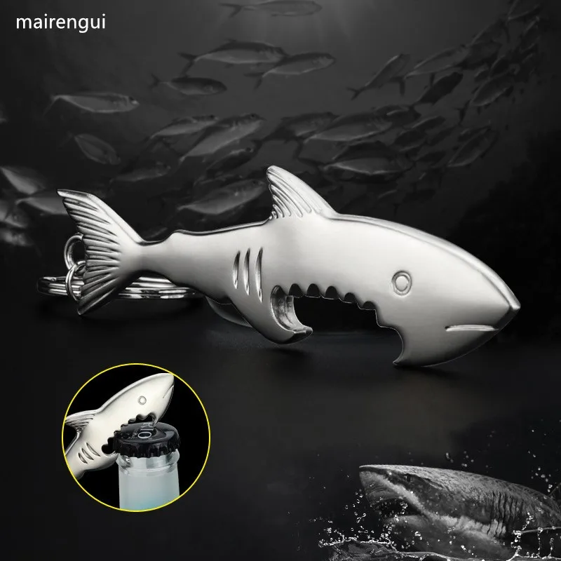 

Multifunctional bottle opener key chain styling shark can opener key ring tool keychain for BMW Volvo Honda Audi car accessories