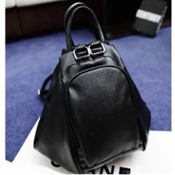 

Elegant Black PU Backpacks Schoolbag Women Dumpling Bag Traveling Bag Messenger Adjustable Straps