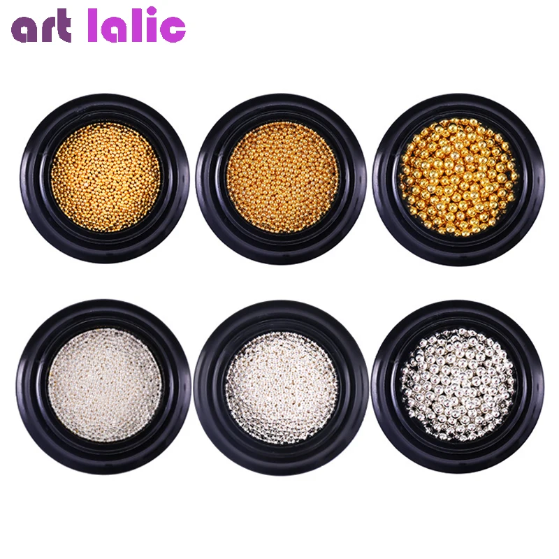

Mini Steel Ball Caviar Bead 3D Nail Decoration 0.8/1/2mm Gold Silver Micro Beads Manicure Nail Art Decoration Studs