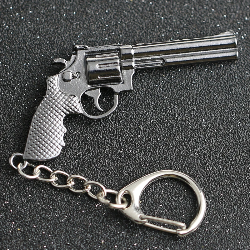 

CS GO CSGO CF Keychain Revolver Magnum Walking Dead Rick Grime Pistol Gun Weapon Counter Strike Keyring Key Chain Ring Wholesale