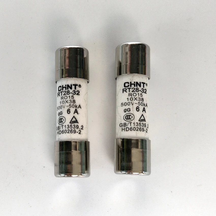 

10pcs/lot CHINT RT28-32 (RO15, RT14-20) 6A Fuse Link 10X38 Fuse Fusible Core