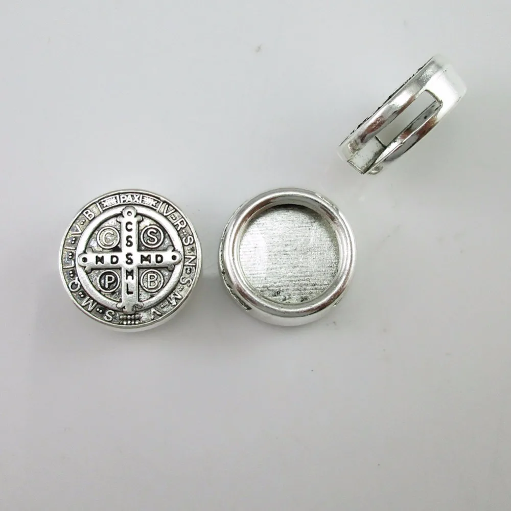 

100pcs of Antique Silver Saint Benedict Medal for Leather Bracelet
