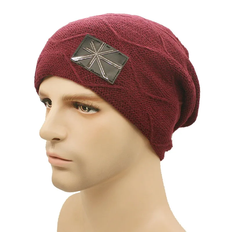 

Casual Beanies Mens Hats Knitted Hat Cap Bonnet Plus Velvet Caps For Men Autumn And Winter Beanie