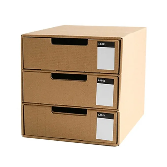 Многослойная коробка для хранения ящиков, креативная крафт-бумага, сделай сам, файл для хранения документов, ящик для хранения косметики, ювелирных изделий, органайзер, шкаф - Цвет: 3