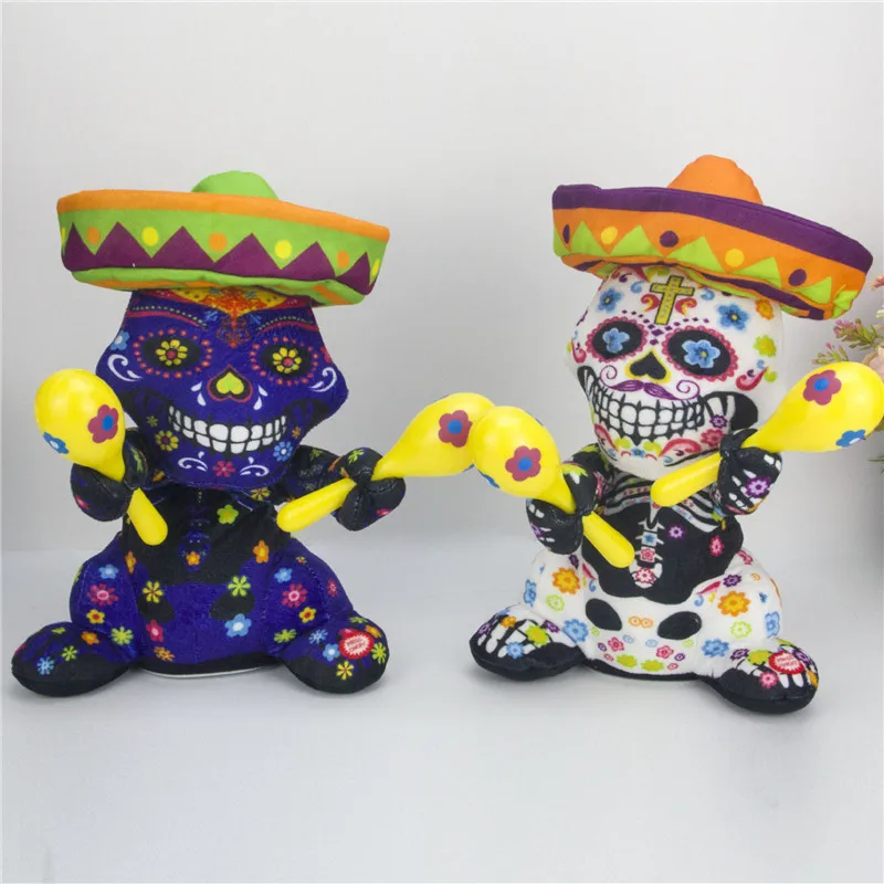 

2018 New Electronic plush toy For Halloween Singing and Dancing Halloween Ghost stuffed toy Halloween Gift For Children kids