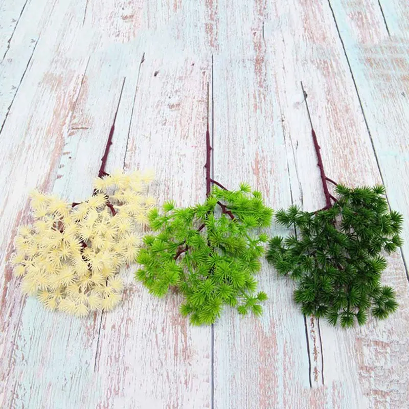 Пластиковое искусственное растение кедровый куст зеленая кедровая листва с длинным стволом искусственные украшения для дома и свадьбы