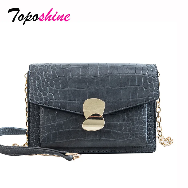 

Toposhine Crocodile Pattern Small Square Bag Female New Fashion Lock Lock High Quality Casual Wild Shoulder Messenger Bag