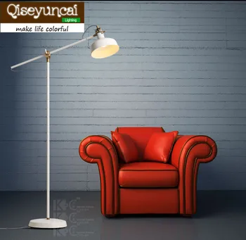 

Qiseyuncai Nordic Copper Vintage Individuality Creative Cafe Floor Lamp A living room Bedroom White Long Arm Floor Lamp
