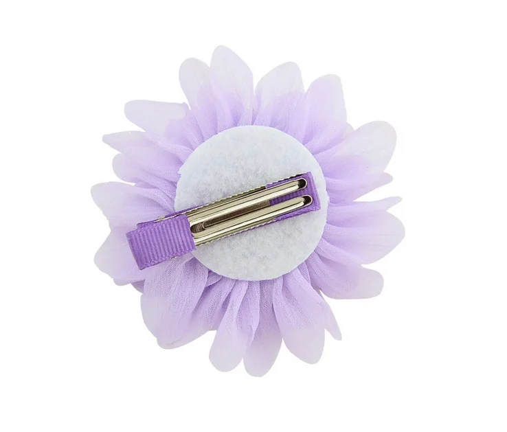 12 шт./лот 3,5 ''Solid шифон цветок с cip Hairclip DIY головной убор шпильки с цветами волос заколка детская заколка для волос A142