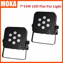 2 шт/комплект 7x10 Вт светодиодный par горшок света RGBW 4in1 светодиодный Беспроводной Батарея светодиодный плоский пар 7 светодиодный тонкий