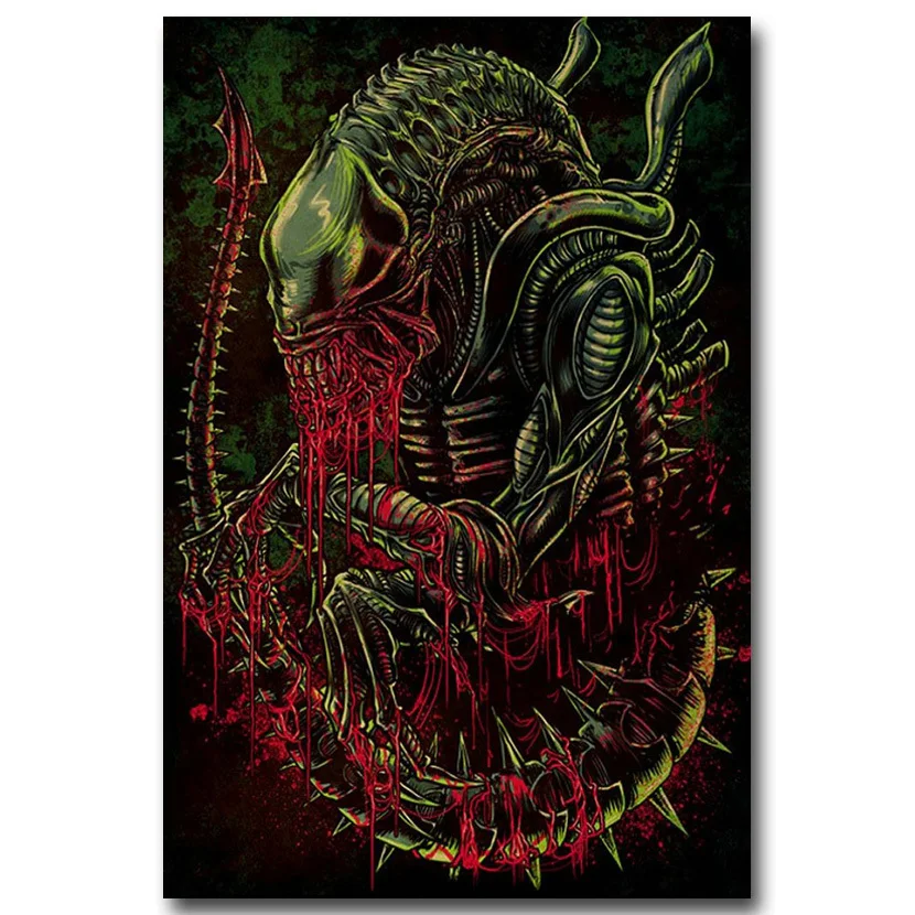 Постер из шелковой ткани Alien vs Predator 3 13 х20 дюймов|fabric sheet|fabric picture framefabric purple |