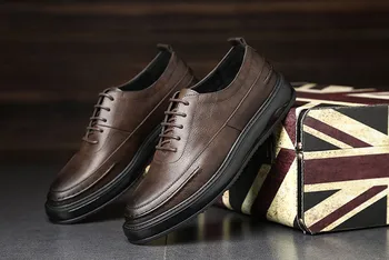 

autumn men new fashion leather shoes male england style black business dress shoes male round toes lace up dress shoes