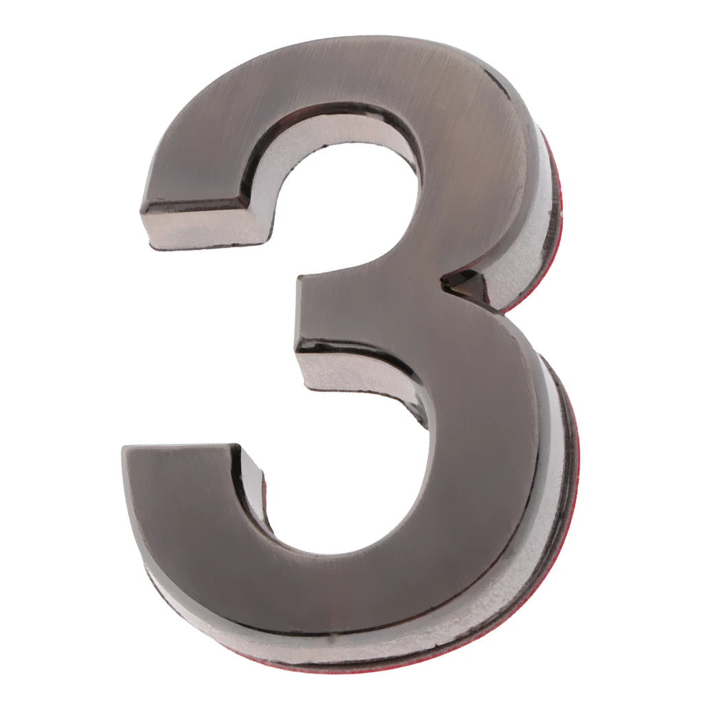 Modern Silver Gray House Hotel Door Address Plaque Number Digits Sticker Plate Sign Room Gate Number