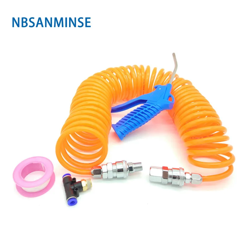 

PL Polyurethane PU Air Compressor Hose Tube With air compressor tools gun With Pneumatic T Fitting Set Sanmin