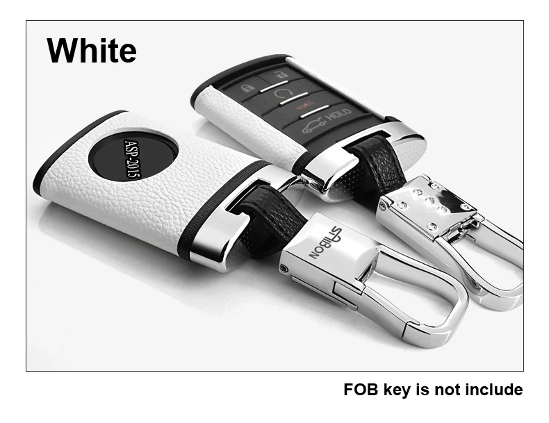 

Fit Case Key CTS Remote CADILLAC FOB Key XTS For SRX Shell Leather White Cover